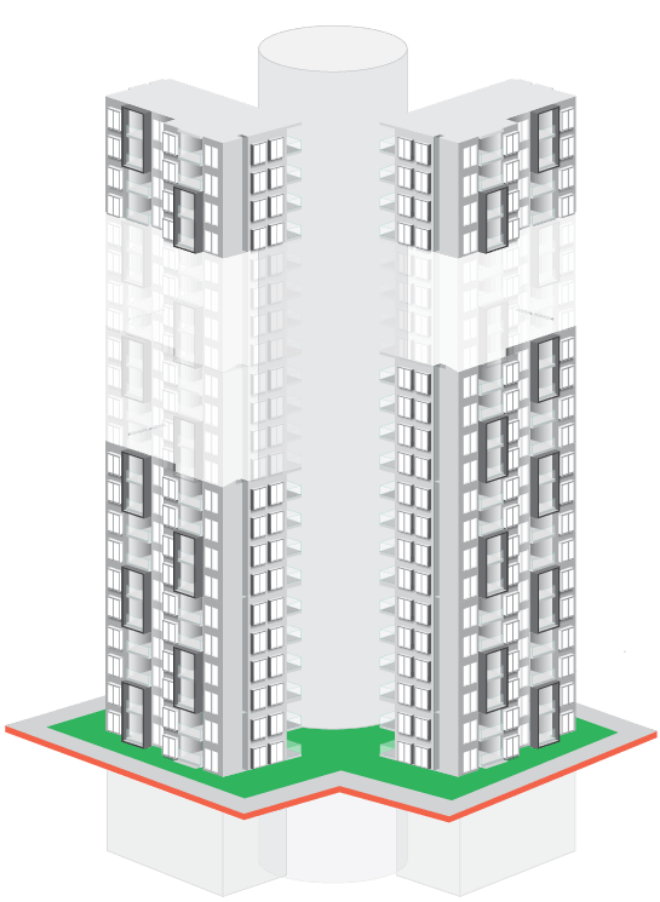 Mahendra Arto Helix - Luxury 2BHK & 3BHK Flats in Electronic City Bangalore - Building Design Breakup